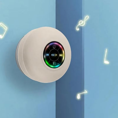 Mini Bluetooth Speaker Portable Waterproof Suction Cup Wireless Handsfree Speakers Illuminated LED Light for Showers Pool Car